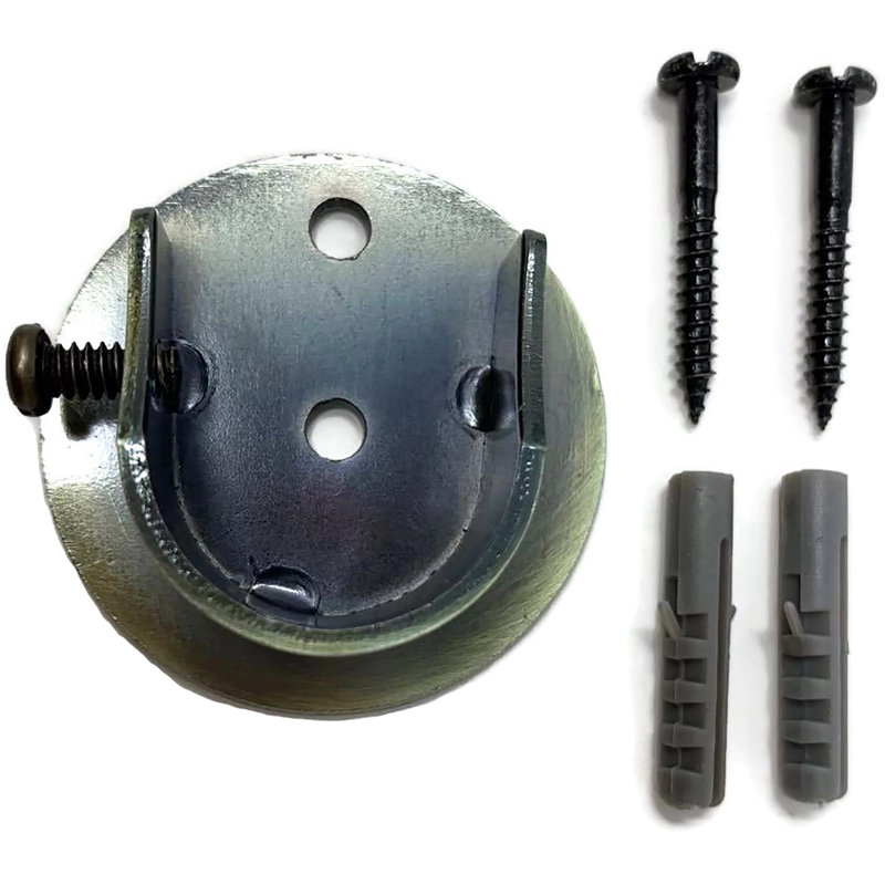 Support de fixation pour rideau intérieur Petillo, Laiton antique, H 1 po x l 1,6 po x P 1,6 po