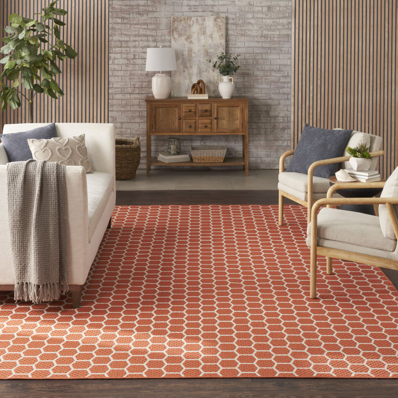 Tapis d'intérieur / extérieur géométrique Casie, Rectangle 9 pi x 12 pi