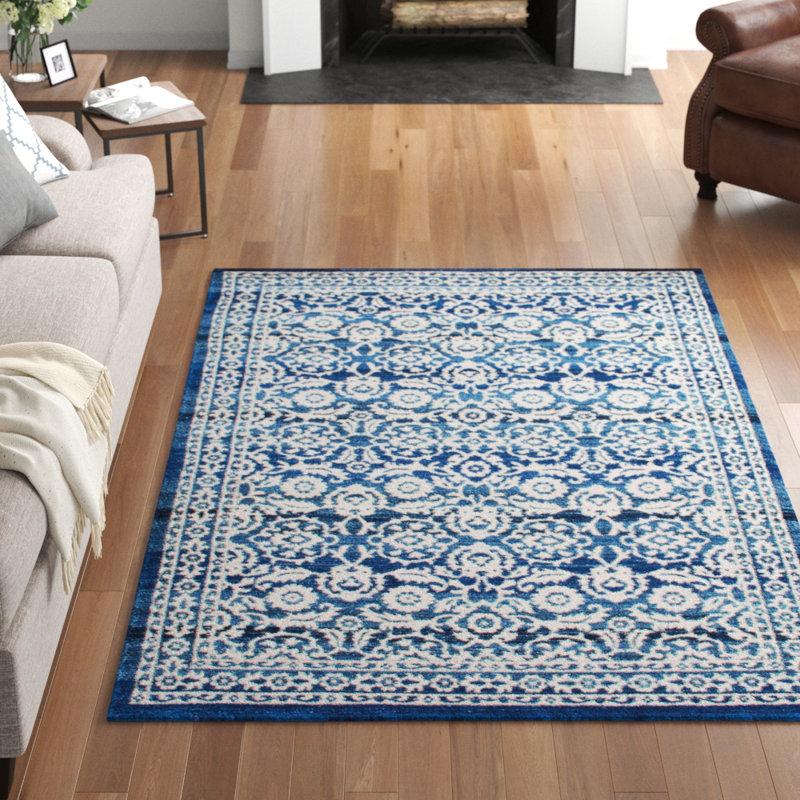 Tapis bleu marine Saritoga, Rectangle 6 pi 7 po x 9 pi