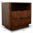 Modern Walnut Nightstand 2-Drawer Bed Side Table Solid Wood Dark Brown