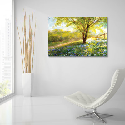 Art mural en verre «Field of Bluebells» par Danhui Nai
