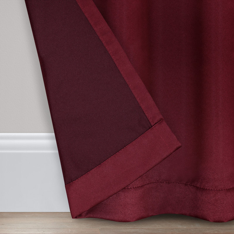 Eclipse Solid Thermapanel Grommet Energy Saving Room Darkening Curtain Panel, 54" W x 84" L, Merlot