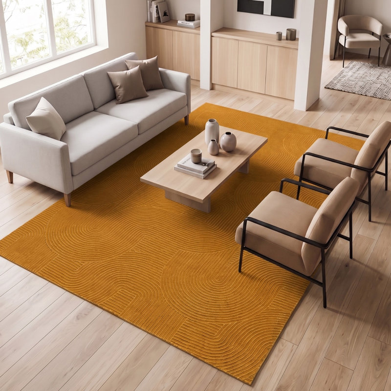 Tapis moderne lavable à la machine Elion, Rectangle 10' x 14', Terra
