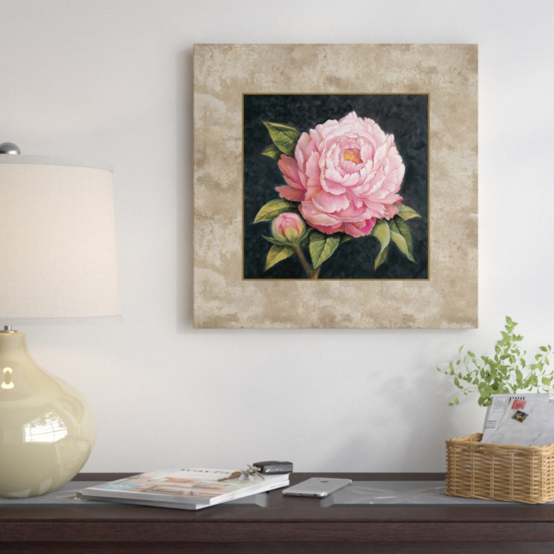 « pivoine », reproduction d’art sur toile, H 26 po x l 26 po x P 1,5 po