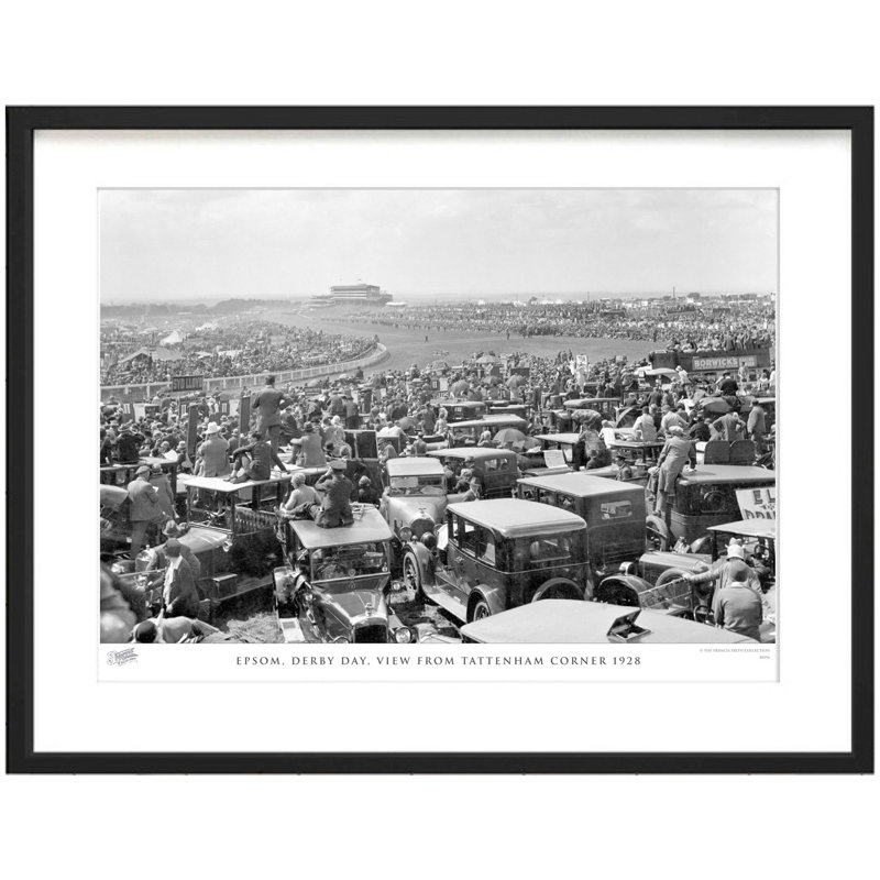 Epsom, Derby Day, View From Tattenham Corner 1928 by Francis Frith - Single Picture Frame Print, 28cm H x 36cm W x 2.3cm D