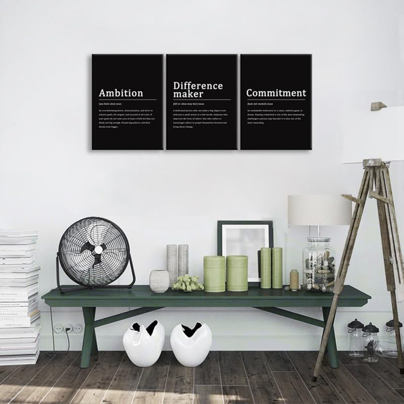 Impression sur toile inspirante, art mural, bureau de différence, nom, image de motivation, engagement, affiche, peinture, œuvre d'art moderne et inspirante pour la maison, salon, décoration murale [H 36 po x l 16 po]