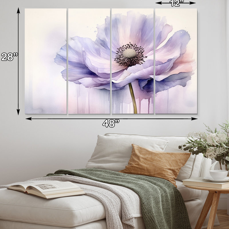 Pivoine mauve - ensemble de reproductions d'art florales en métal