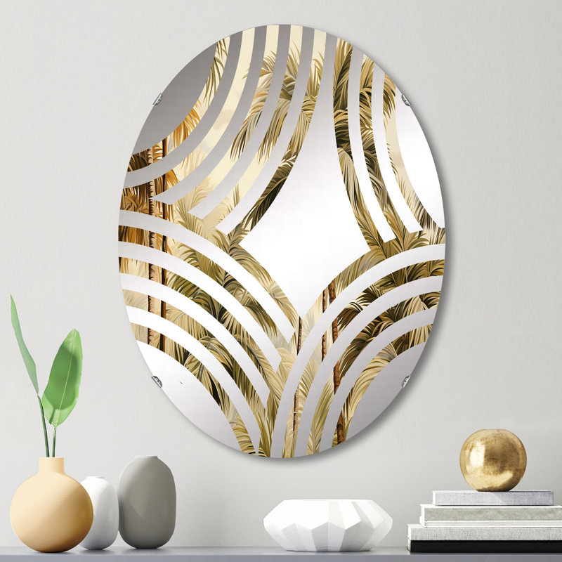Palmier Desert Oasis III - Miroir décoratif Baptist Fan | Ovale, L 20 po x H 30 po