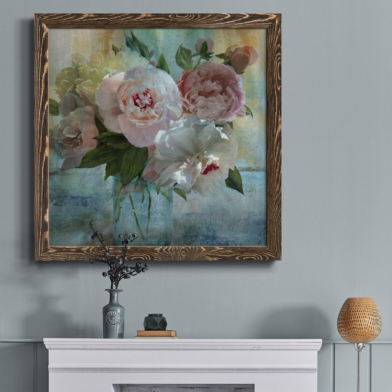 To the Moon - cadre photo, art textuel sur toile, Cadre noyer, H 27,5 po x l 27,5 po x P 1,5 po