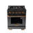 KUCHT 30 in. 4.2 cu. ft. 4-Burners Dual Fuel Range for Propane Gas in Gemstone + Wall Mount Range Hood