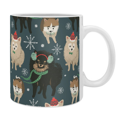 Grande tasse à café Christmas Poméranien
