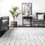 Tapis marocain Freetown pour le salon, la chambre et la cuisine, blanc et noir / noir-40137651