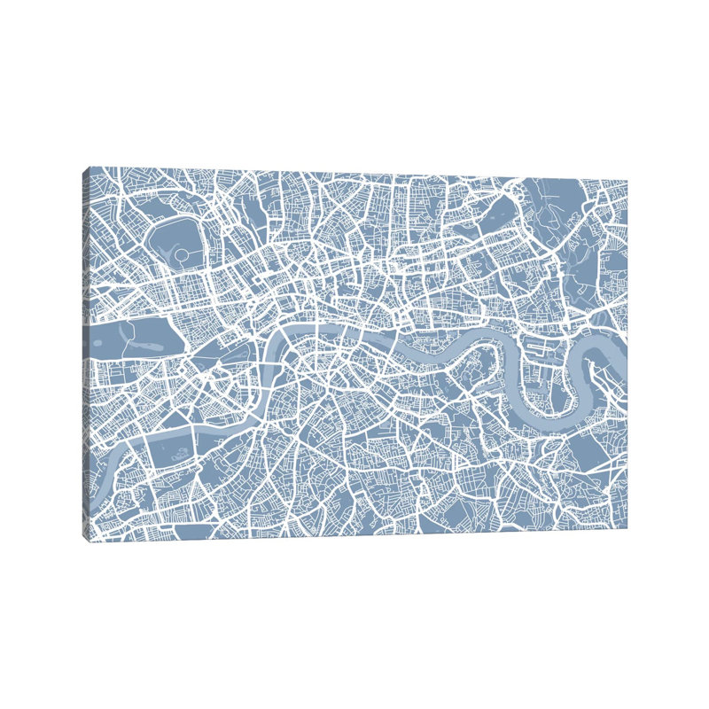 London Map II by Michael Tompsett - Wrapped Canvas Print, 20.32cm H x 30.48cm W x 1.91cm D