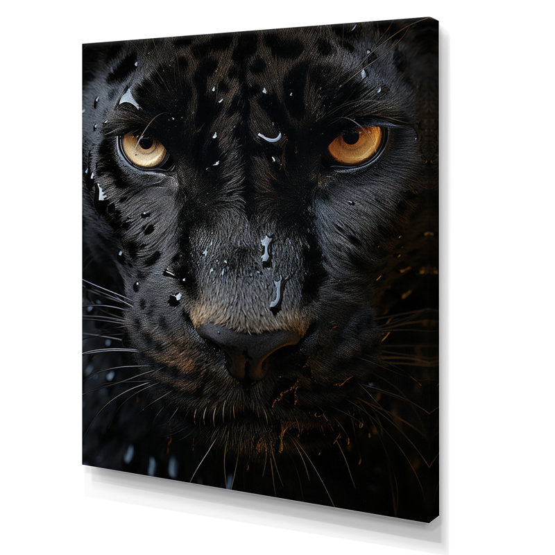 «Black Black Panther», reproduction abstraite sur toile, H 40 po x l 30 po x P 1,5 po, Toile tendue