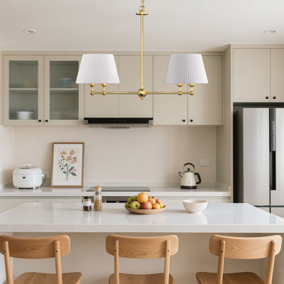 Luminaire suspendu ombragé classique et traditionnel à 4 lumières à intensité variable