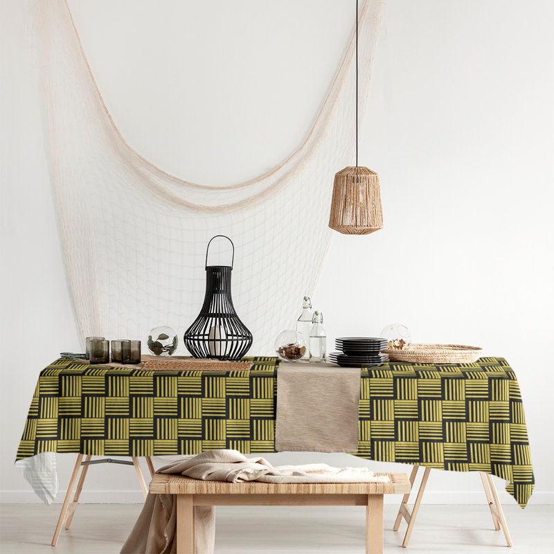 Rayures nattes classiques Nappe, Jaune