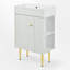 Ensemble de meuble-lavabo simple 21,6 po avec plateau en céramique-61475228-55531531