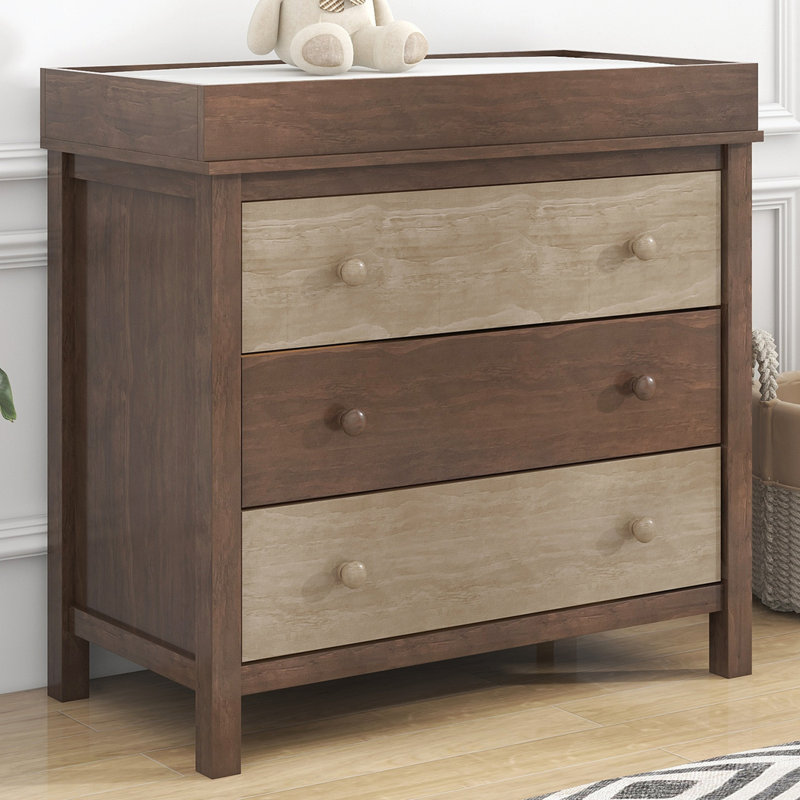 Commode 3 tiroirs, Brun