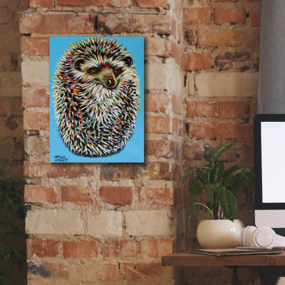 «Blue Hedgehog» par Carolee Vitaletti, art mural sur toile