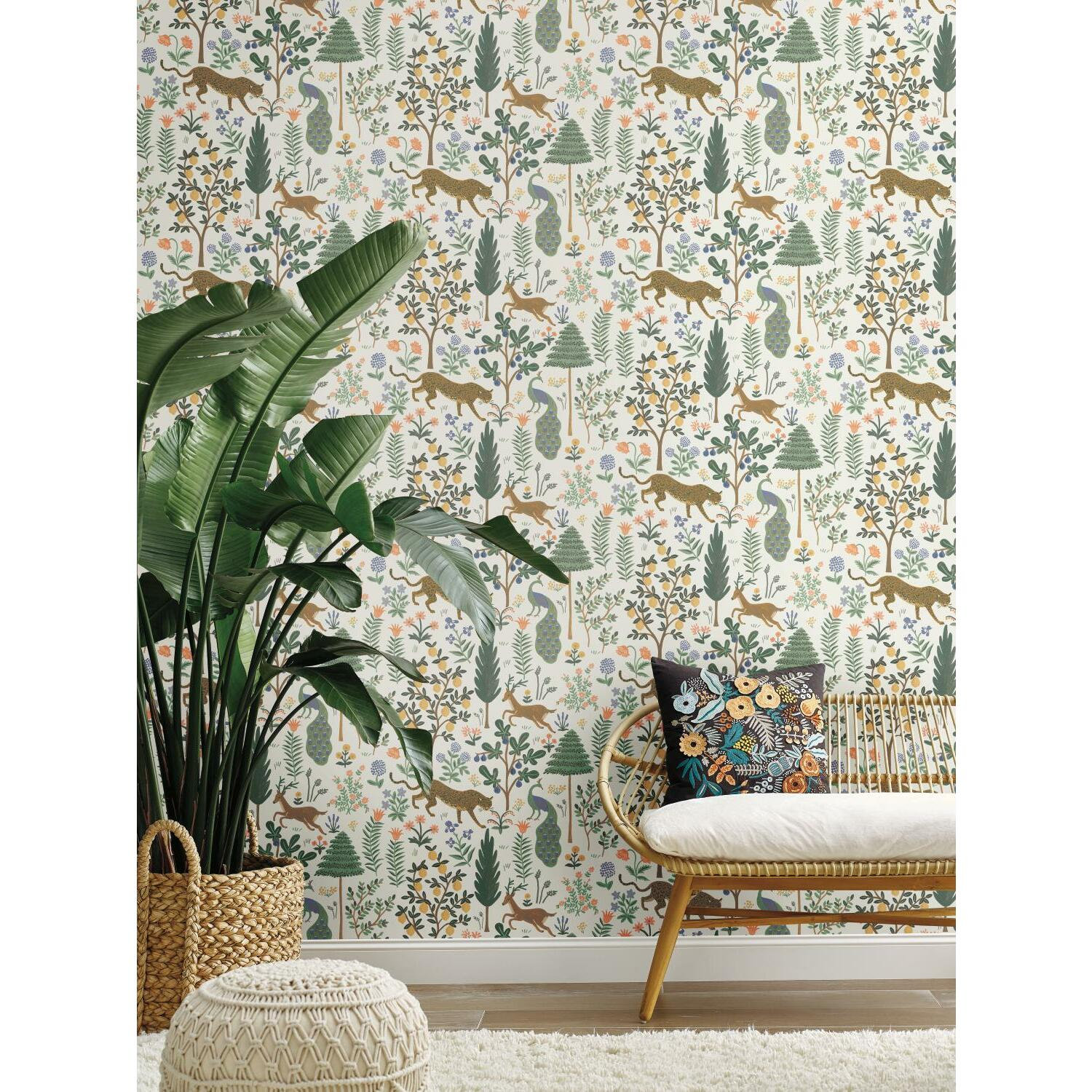 Menagerie Self-Adhesive Wallpaper, Cream