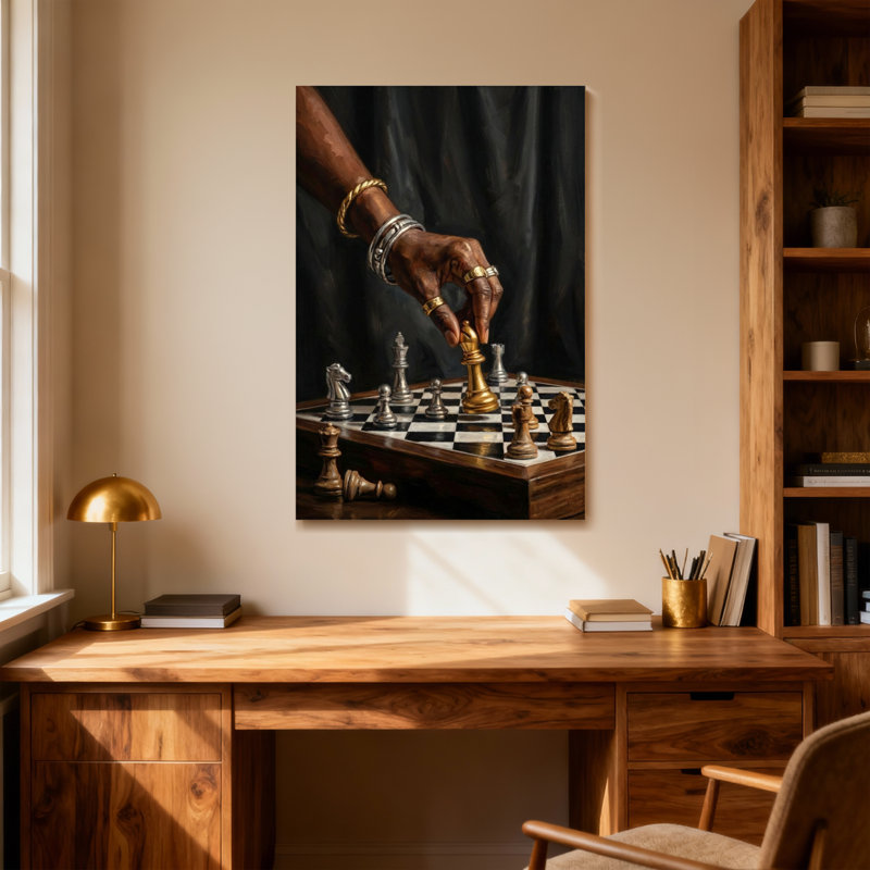 Pièces à main Fashion Chess Board, H 12 po x l 18 po