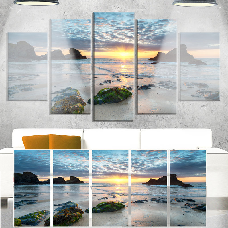 « belle porthcothan bay », ensemble de 5 reproductions de photos sur métal