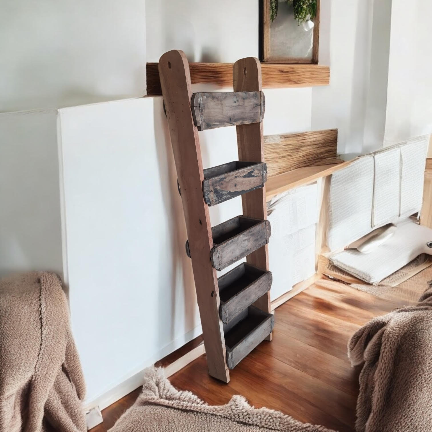 Lily Manor Reclaimed Wooden Decorative Ladder | Wayfair.co.uk