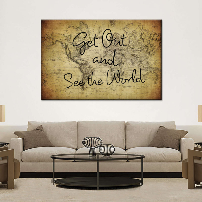 " Travel Sayings " by Vintage Charm Collective, 30" H x 45" W x 1.25" D