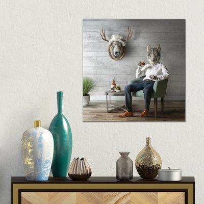 Home Fairytale: Big Bad Wolf by Spielsinn Design - Gallery-Wrapped Canvas Giclée on Canvas
