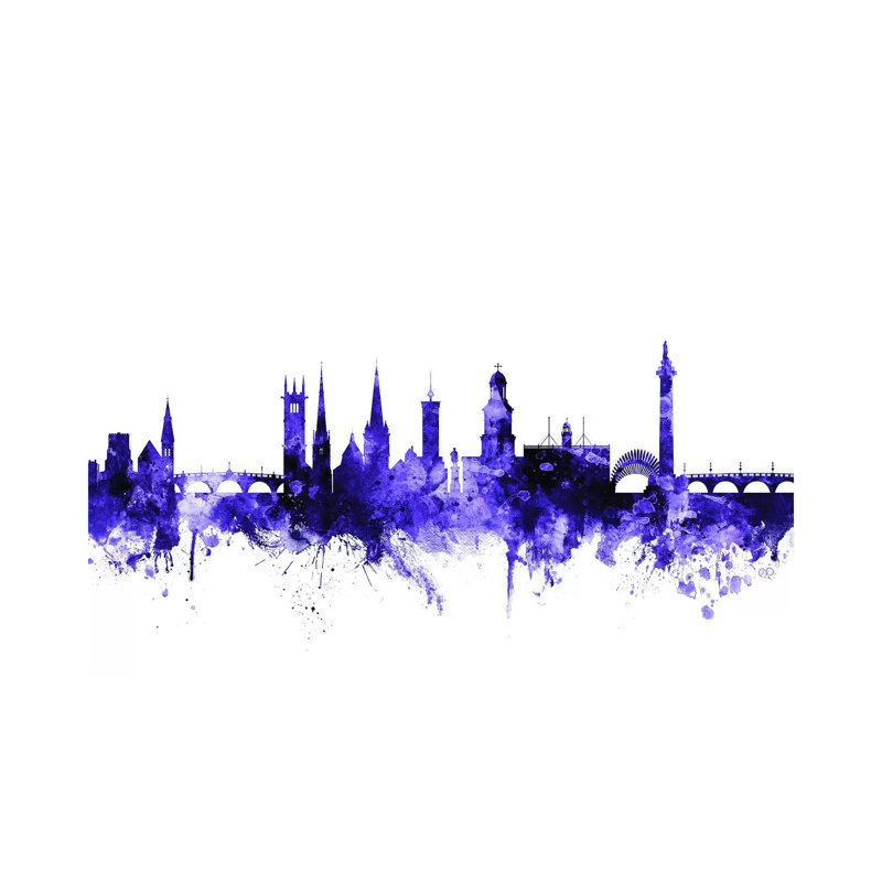 Shrewsbury, England Skyline by Michael Tompsett - 1 Piece Wrapped Canvas Wall Art, 30.48 cm H x 45.72 cm W