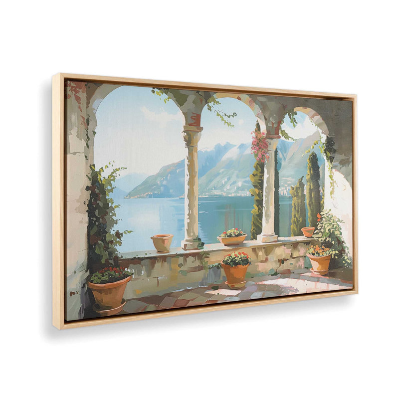 _Lakeside Repose, reproduction sur toile, H 10 po x l 14 po x P 1,75 po, Cadre américain en érable flottant