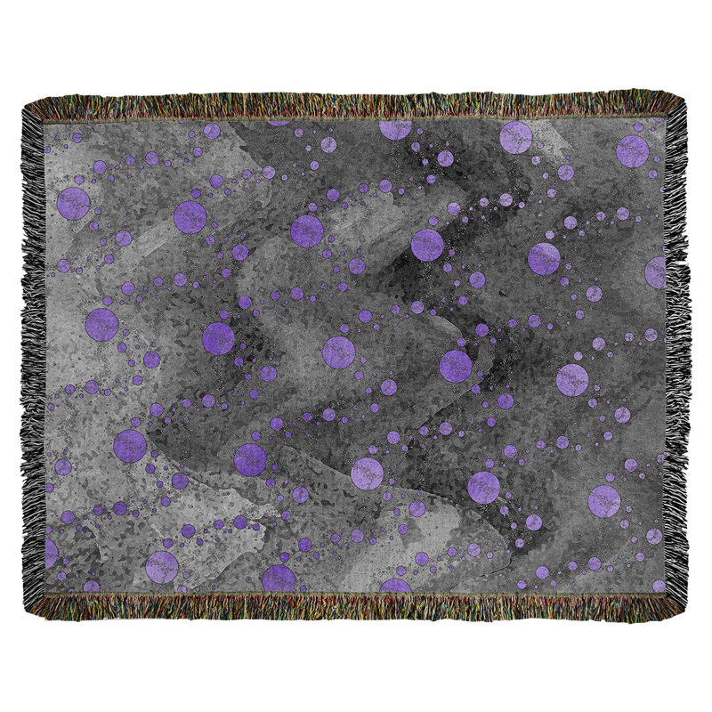 Couverture tissée Katelyn Elizabeth, l 37 po x L 52 po, Mauve / Noir