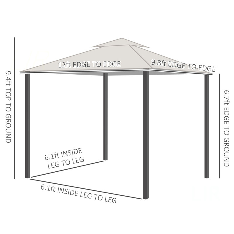 Abri de jardin avec filet Outsunny, Gris