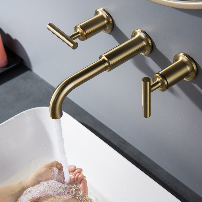 Wall Mounted Optional 2-handle Bathroom Faucet