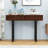 Minimalist Wooden Fluted Design Console Table with Two-Drawer, Metal Legs and Adjustable Feet-1221946323