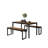 Industrial Style 3Pc Dining Set 1X Dining Table 2X Bench U-Shape Metal Legs Wooden Top Walnut And Black Finish