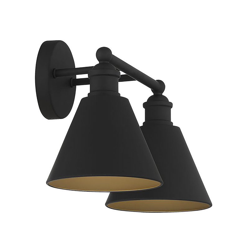 Luminaire pour meuble-lavabo de salle de bain 2 lumières Meridian, Noir mat