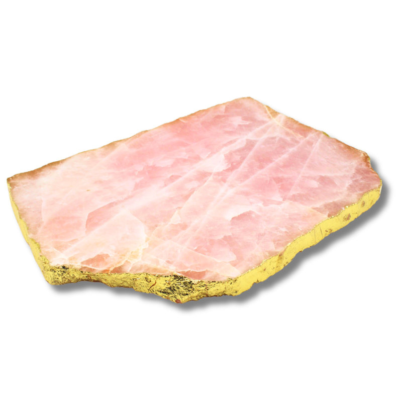 Rose Quartz Gold Edge Serving Board