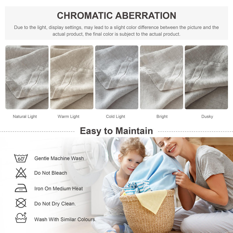 100% Washed Linen Sheet Set-Natural French Flax Bed Sheet, Queen 1 flat sheet+1 fitted sheet+2 pillowcases, Grey