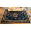 Hand Knotted Wool Area Rug in Blue