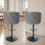 Swivel Upholstered Adjustable Height Counter Stool with Metal Frame