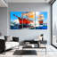 Nautique, voilier, océan, vagues, équipage, voiles, ensemble de 3 impressions d'art sur toile-1498314926