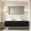 Meuble-lavabo de 60 po avec lavabo et lavabos 60 po, bordures arrondies et rayées avec 2 tiroirs, 2 lavabos ronds en céramique matte et plateau en pierre frittée Carrara, pré-assemblé-959851691-959851688