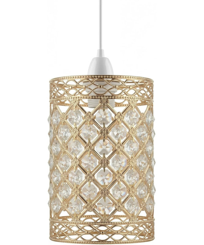 Crystal Lamp Shade in French Gold, French Gold, 12cm