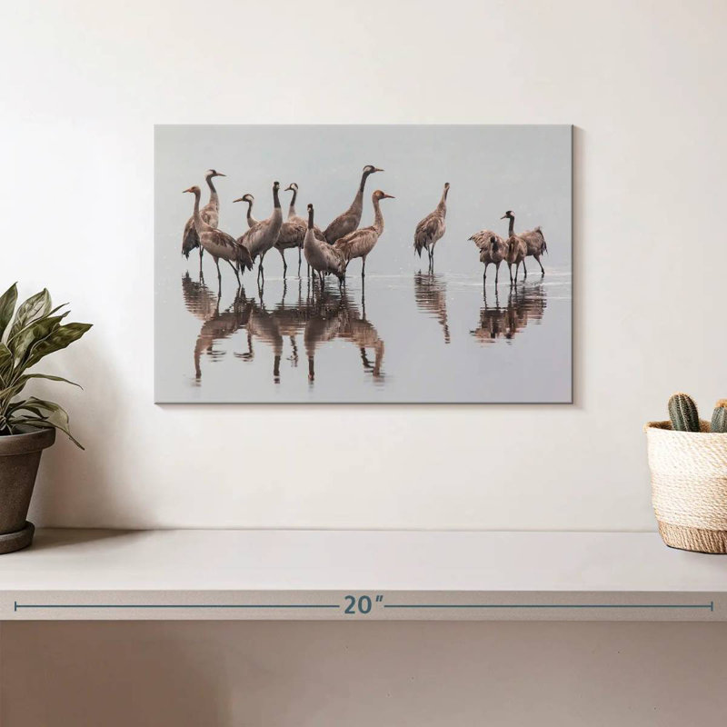 Brampt Sandhill Crane Flock, 8" H x 12" W