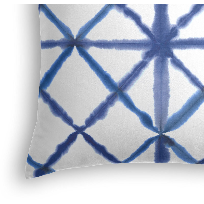 Pixel Embroidered Cotton Reversible Throw Pillow, 16" x 16"
