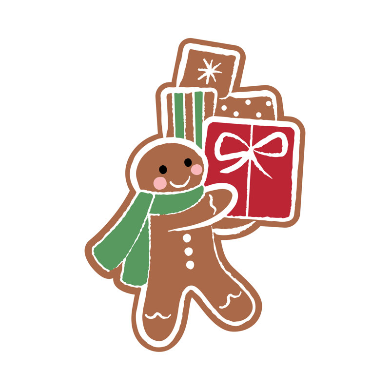 Taneil Gingerbread Folks II by Victoria Barnes - Wrapped Canvas Print, 30 cm H x 30 cm W
