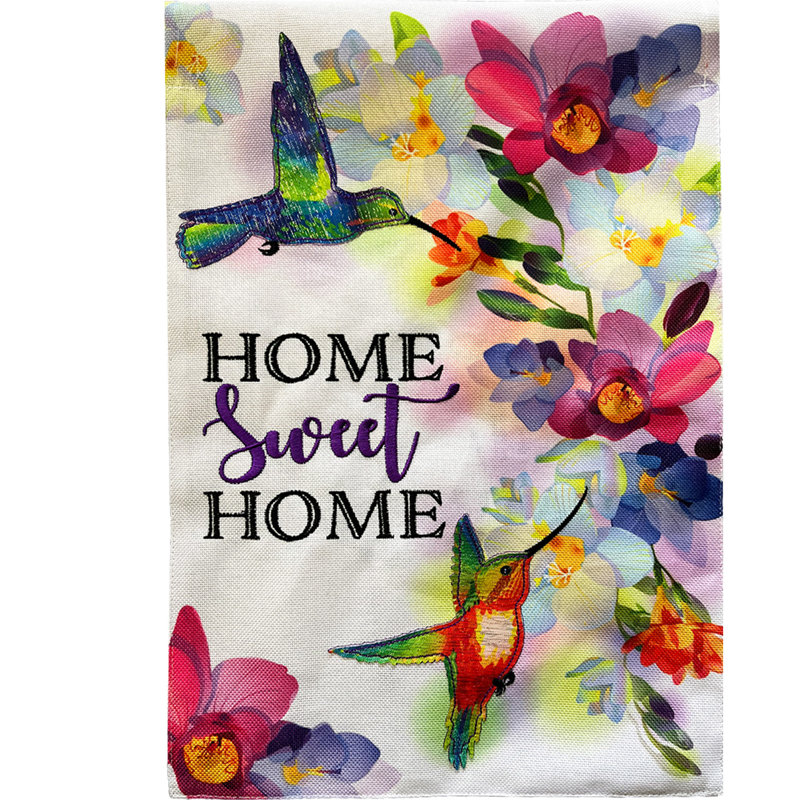 Drapeau de maison Home Sweet Home Hummingbirds
