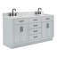 Tidworth Solid Wood Double Bathroom Vanity with 1.5' Carrara Marble Top-2071002334-2024047427-2068250691
