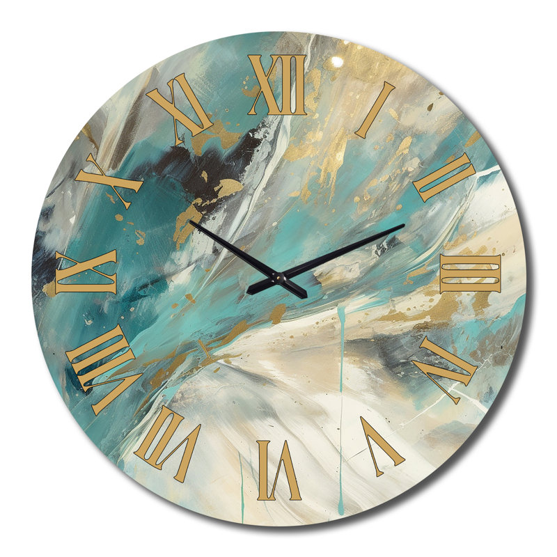 Horloge murale Turquoise Serendipity, Grand